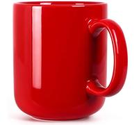 SHOWFULL Tazza da caffè grande da 600 ml, in porcellana, extra grande, in ceramica, per uomini e donne, per tè, caffè, cioccolata calda, latte, rosso