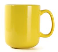 SHOWFULL Tazza grande da 600 ml, in porcellana, extra grande, per tè, caffè, cioccolata calda, latte, giallo