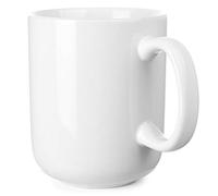 SHOWFULL - Tazza grande in ceramica per tè, caffè, cioccolata calda, zuppa - 600 ml - bianco