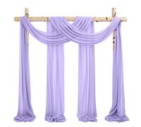 Showgeous 2 pannelli tende in chiffon per arco nuziale 28" x20ft tessuto lavanda drappeggio arco tende in chiffon trasparente decorazioni in tela per soffitto