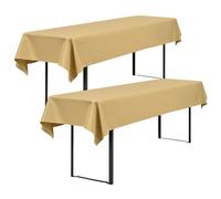 Showgeous Tovaglie da Birra Universali da 2 Pezzi per Tavolo da Birra da 50 cm e 70 cm, Tovaglie Rettangolari Lavabili 100x250 cm (Cammello)