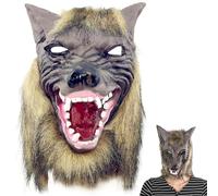 SHOWHEEL Maschera Lupo Mannaro Bambino,Maschera in Lattice di Lupo,Copricapo di Lupo,Costume Lupo Mannaro Bambino,per Cosplay,Giochi di Società,Regalo Divertente per Mardi Gras e Costume di Halloween