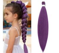 ShowJarlly Capelli Per Treccine Africane 30 Pollici Extension Treccine Africane Pre-Stretched Braiding Hair 1 Pack Extension Capelli Yaki Texture Treccine Africane Extensions Lavender#