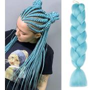ShowJarlly Capelli per Treccine Africane Jumbo Treccia Capelli 24" Morbido Extension per Treccine Africane 1 Pack Treccine Africane Extension Capelli（Blu Acqua#）