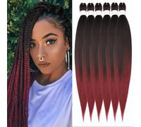 ShowJarlly, capelli sintetici professionali, 1B/900#, 76 cm, trama Yaki, treccia all'uncinetto, 6 pezzi