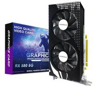 SHOWKINGS Radeon RX 580 Scheda grafica da 8 GB, scheda video AMD 256Bit 2048SP GDDR5 per giochi su PC, uscita DP HDMI DVI, PCI Express 3.0 con doppia ventola per ufficio e gioco