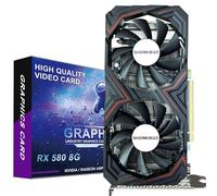 SHOWKINGS Radeon RX 580 Scheda grafica da 8 GB, scheda video AMD 256Bit 2048SP GDDR5 per giochi su PC, uscita DP HDMI DVI, PCI Express 3.0 con doppia ventola per ufficio e gioco