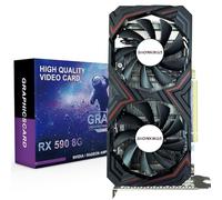 SHOWKINGS Scheda grafica Radeon RX 590 GME, 8 GB GDDR5 2304SP 256 bit 1340 MHz GPU scheda grafica per computer, interfaccia HDMI DP DVI, supporta schede video fino a 8K per PC