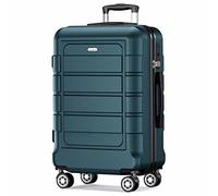SHOWKOO Valigia Grande Rigida 77cm Ultra Leggero ABS+PC Espandibile Durevole Valige Trolley da Viaggio con Chiusura TSA e 4 Ruote Doppie, Verde Scuro -XL