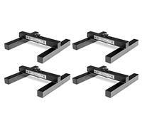 Showlite FLS-10 PAR Supporto da Terra per Luci 1-Via Set 4 Pezzi, 5 cm | Supporti da terra per un faretto ciascuno, Dimensioni (AxLxP): 6 x 26 x 25, 5 cm, Materiale: acciaio, Spessore materiale: 1