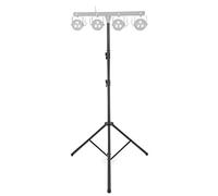 Showlite LS325 Statore Luci (Statore stabile per luci e casse per uso mobile, portata max: 50 kg, estensibile fino a 325 cm, estremità tubo 35 mm Ø, alluminio) Nero