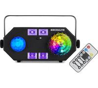 Showlite MEL-4 Multi-Effect-Light, Effetti luce nera tramite luce UV | Luce multi-effetto versatile per scopi di illuminazione e decorazione, LED nei colori rosso, verde, blu, bianco e UV, 7 mm