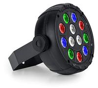 Showlite PL-12 USB-PAR12 Partyspot - Faretto LED RGBW compatto per feste, bar e DJ mobili - Alimentazione tramite alimentatore USB - con microfono per controllo musicale - Scocca in plastica