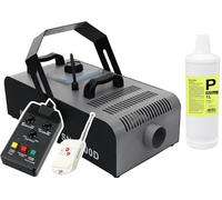 Showlite SN-1500D DMX Macchina del Fumo con Telecomando, Timer e 1 l Liquido. Emissione 560 m³/min, riscaldamento 12 min, spruzzo 12 m, serbatoio 2 l.