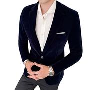 shownicer Blazer da Uomo Slim Fit con Un Bottone Giacca Formale da Lavoro con Tasche Blazer a Collo V Casual Giacche da Abito Slim Fit Elegnate Formale Blazers Suit Jacket A Blu Navy 3XL