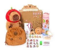 shownicer Peluche Capybara 11 pezzi regalo per ragazze 4 5 6 7 8 9 10+ anni, con animale/pittura con diamanti fai da te / borraccia/borsa/accessori per capelli / pettine / ciondolo set di giocattoli