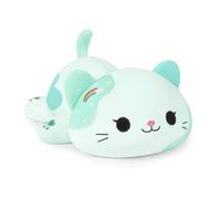 shownicer - Peluche di gatto, cuscino in peluche Kawaii, giocattolo di stoffa, cuscino per cuccioli in peluche, regalo per bambini ragazze di 3+ anni (Verde, 23 cm)