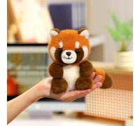 shownicer Peluche seduto, pratico e morbido, accessorio per la casa, decorazione da scrivania e da collezione, regalo per bambini e adulti (panda rosso, 13 cm)