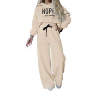 shownicer Tuta Donna Completo Sportivo Tute 2 Pezzi Sportiva Tute Manica Lunga Felpa con Cappuccio + Pantaloni Jogging Tuta Abbigliamento Sportivo Autunno Inverno C1 Albicocca XL