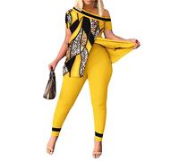 shownicer Tuta Donna Tuta da Ginnastica Completo Sportiva Tuta Sportiva 2 Pezzi Tuta A Manica Corta Maglietta E Pantaloni Jogging Tuta Abbigliamento Sportivo Primavera Estate B Giallo XL