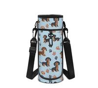 Showudesigns Borsa portabottiglie per bambini e ragazzi, per passeggiate ed escursioni, Cane bassotto, M