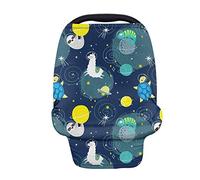 Showudesigns Bradipo lama Space Car Seat Canopy per ragazzi ragazza Essentials Neonato - Spazio esterno Allattamento al seno Sciarpa Copertura elastica per seggiolino auto per bambini Star Sea Turtle