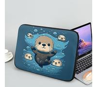 Showudesigns Sea Otter Computer Sleeve per Donne Uomini Slim Laptop Sleeve 13 pollice Lap Top Case Facile Da Pulire Computer Valigetta per Notebook Laptop Borsa Blu
