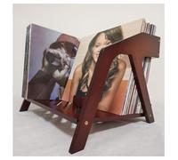 Showxeeyee Supporto per dischi in vinile in bambù - Design elegante a sedia, capacità fino a 80 LP da 30,5 cm, elegante per la conservazione di dischi in vinile, porta CD, porta riviste, porta libri