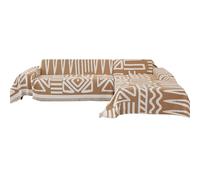 ShowyLive Coperta per Divano Set di 2 Copridivano per Divano ad Angolo Copridivano a Forma di L 3 Posti + 3 Posti, Copridivano in Ciniglia 450 g/m², 180 * 300 CM, Cachi Boemo