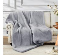 ShowyLive Coperta Plaid Super Morbida Coperta Pile Invernale da 1000 g/m² per Divano, Soggiorno -Coperta Lana Matrimoniale & Letto Singolo Adatto Adatto a Tutte le Stagioni (Grigio Chiaro, 130*160cm)