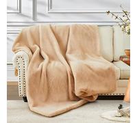 ShowyLive Coperta Plaid Super Morbida Coperta Pile Invernale da 1000 g/m² per Divano, Soggiorno -Coperta Lana Matrimoniale & Letto Singolo Adatto Adatto a Tutte le Stagioni (Cammello, 130 * 160cm)