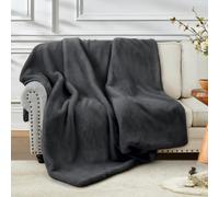 ShowyLive Coperta Plaid Super Morbida Coperta Pile Invernale da 1000 g/m² per Divano, Soggiorno -Coperta Lana Matrimoniale & Letto Singolo Adatto Adatto a Tutte le Stagioni (Grigio Scuro, 100*160cm)