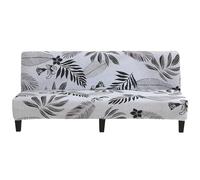 ShowyLive Copridivano Clic Clac 190 x 140 cm, allungabile senza braccio, 3 posti, protezione per mobili per divano pieghevole, fiori grigi
