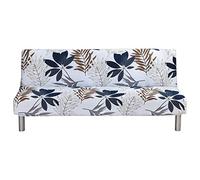ShowyLive Copridivano senza braccioli, in spandex elasticizzato, lavabile, protezione per mobili e divani pieghevoli, copertura per futon (grigio navy)