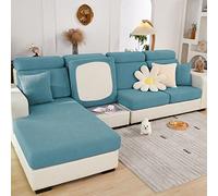 ShowyLive Copriseduta Divano Elasticizzato Fodera per Cuscino del Sedile del Divano 3 Posti per Divano Protezione - Alta Qualità & Lavabile (3 Posti, Azzurro)