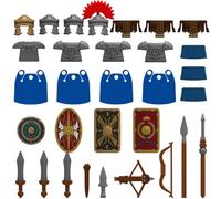 SHOYDID Set di armi medievali per mattoncini, spade armature, castello, cavaliere, scudo, lancia, 31 pezzi, set di blocchi da costruzione per ragazzi