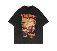 Shoyo Hinata T Shirt Tobio Kageyama Kuroo Tetsurou Maglietta con stampa anime Summer Fashion Washed Old Style Camicia a maniche corte girocollo unisex, Tipo 3, S