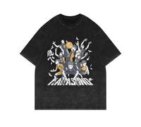 Shoyo Hinata T Shirt Tobio Kageyama Kuroo Tetsurou Maglietta con stampa anime Summer Fashion Washed Old Style Camicia a maniche corte girocollo unisex, Tipo 2, XL