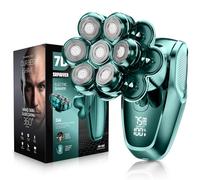 SHPAVVER - Rasoi 7D per uomini calvi, con display a LED staccabile, per capelli asciutti e bagnati, IPX7, impermeabile, con ricarica di tipo C