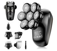 SHPAVVER Rasoio elettrico 5 in 1 per uomini calvi, IPX7, impermeabile, kit per la rasatura per balder, lame Turbo Speed & Precision