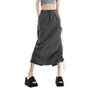 SHPEHU Casual E Rilassato Jupe Plissée À Séchage Rapide, Coupe Ample Et Décontractée, Jambes Droites Fendues Sur Le Devant-Grigio-5Xl