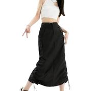 SHPEHU Casual E Rilassato Jupe Plissée À Séchage Rapide, Coupe Ample Et Décontractée, Jambes Droites Fendues Sur Le Devant-Nero-5Xl