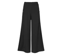 SHPEHU Pantaloni A Gamba Larga Pantaloni da Completo Estivi Casual, Eleganti da Donna, A Gamba Larga, Vita Alta, Tinta Unita.-Nero-5Xl