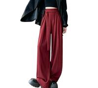 SHPEHU Pantaloni A Gamba Larga Pantaloni Dritti da Donna Casual Autunnali con Lacci, Eleganti Pantaloni da Tailleur A Vita Alta E Gamba Larga-Un-S
