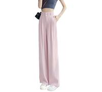 SHPEHU Pantaloni A Gamba Larga Pantaloni Estivi da Donna A Vita Alta E Gamba Larga, Modello Dritto E Ampio, Lunghezza Intera.-Un-S