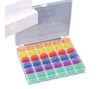 SHPUJUN Set 36 Bobine Colorate per Macchina da Cucire con Scatola 36 Scomparti Accessori Universali per Cucito in Plastica Trasparente