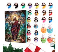 shpuuyy Calendario 'Avvento - 24 Giorni Decorazione Natalizia per Conto alla Rovescia | Figurina di Gesù Ornamento da Scrivania per Decorazioni Stagionali Halloween Pasqua San Festività