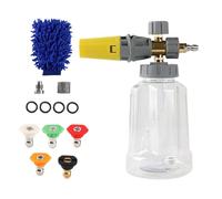 shpuuyy Foam Cannon House Wash, dispenser di sapone per idropulitrice | Bottiglia di sapone da 1 litro con connettore da 1/4 di pollice, corpo trasparente, accessori per la pulizia per professionisti