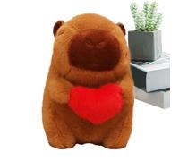 shpuuyy Peluche Capibara farcito, Peluche Capibara | Simpatico capibara con peluche ripieno di cuore - Divertente animale di peluche, simpatico peluche di San per soggiorno, camera da letto,