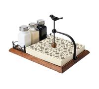 shpuuyy Portatovaglioli a forma di uccello, con macina sale, design rustico con uccellino, per casa, camera da letto, soggiorno, cucina, bar, ristorante